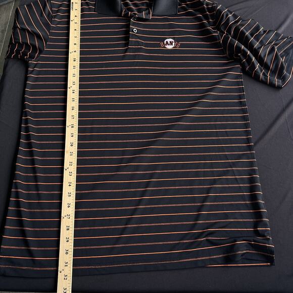 Genuine Merchandise Mens SF Giants Polo Shirt Striped Large Baseball MLB - Picture 10 of 11